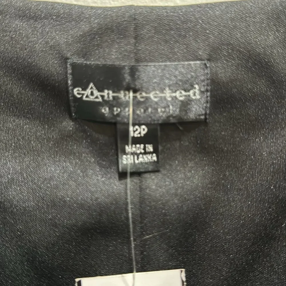 Connected Apparel Long Black Sequined Side Panel Cocktail Dress 12P - Picture 6 of 10